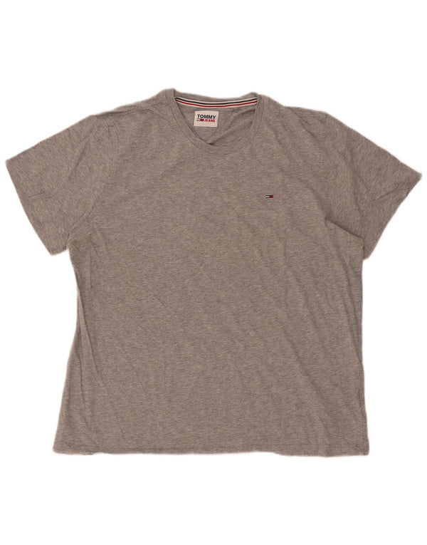 T-shirt męski Tommy Hilfiger, duży, szary, z bawełny w plamki