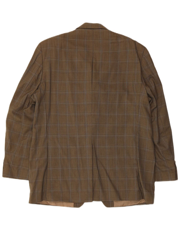 Męska marynarka zapinana na 3 guziki Chaps Ralph Lauren UK 40 w dużą kratkę khaki