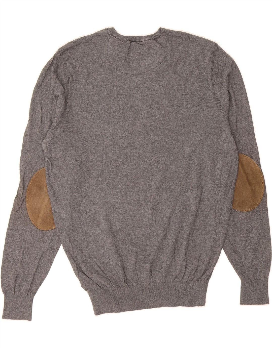 MASSIMO DUTTI Mens V-Neck Jumper Sweater Medium Grey Cotton Vintage Massimo Dutti and Second-Hand Massimo Dutti from Messina Hembry 