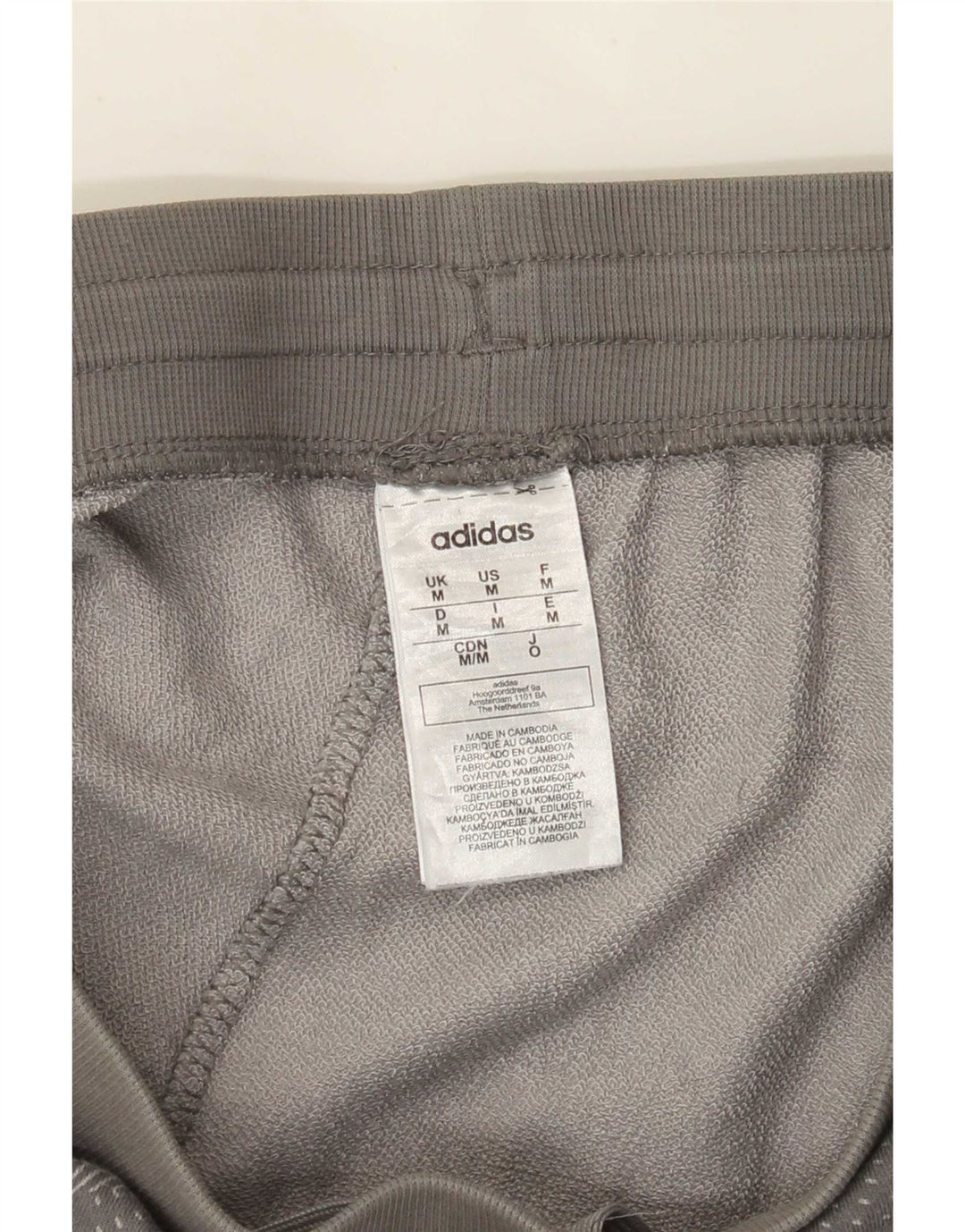 Męskie spodenki sportowe Adidas, średnioszare, geometryczne, bawełniane