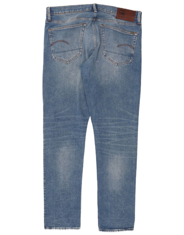 Męskie jeansy G-Star 3301 Straight Tapered W35 L34 Niebieskie bawełniane