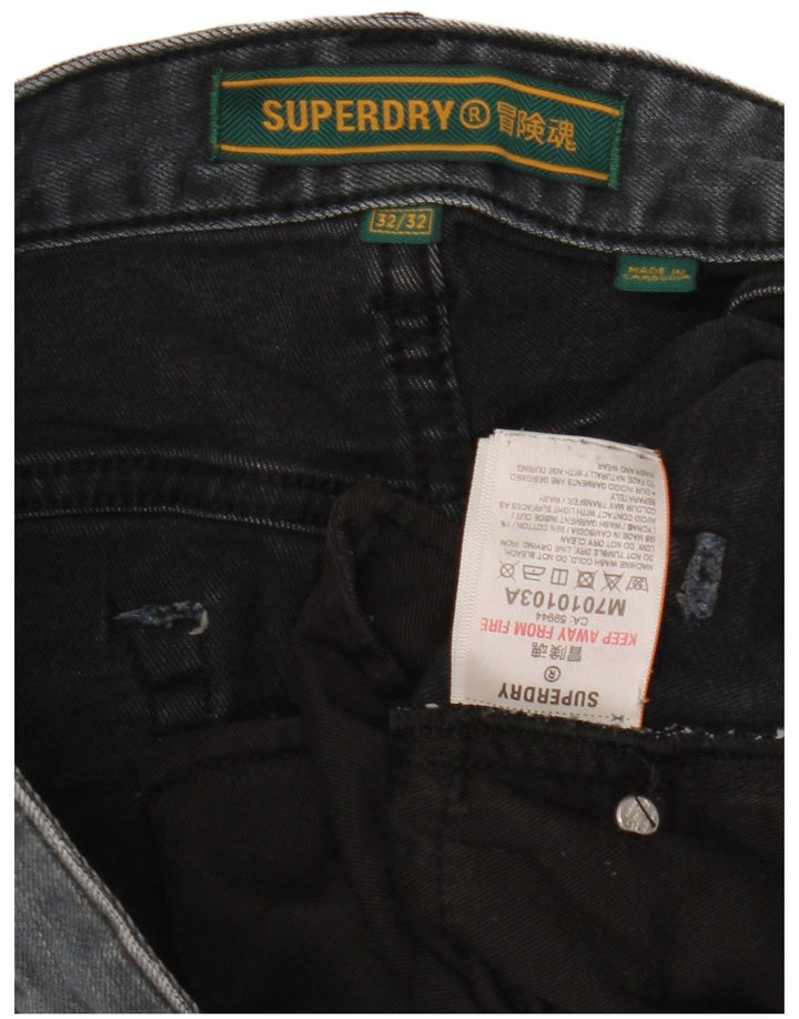Męskie jeansy Superdry Slim W32 L32 Szara bawełna