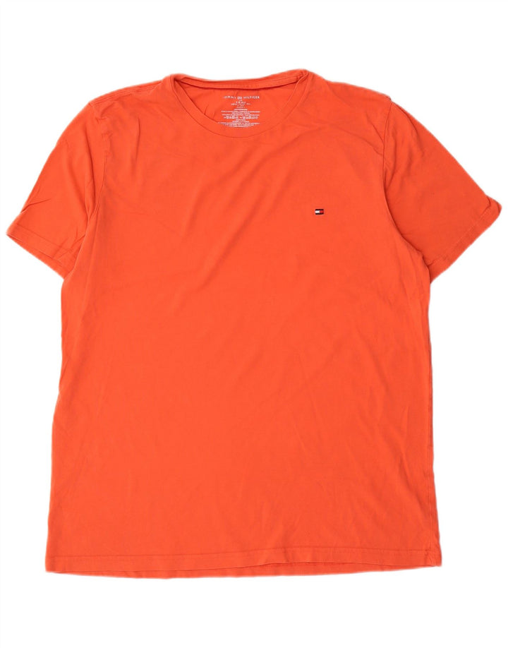 T-shirt męski Tommy Hilfiger, duży, pomarańczowy, bawełniany