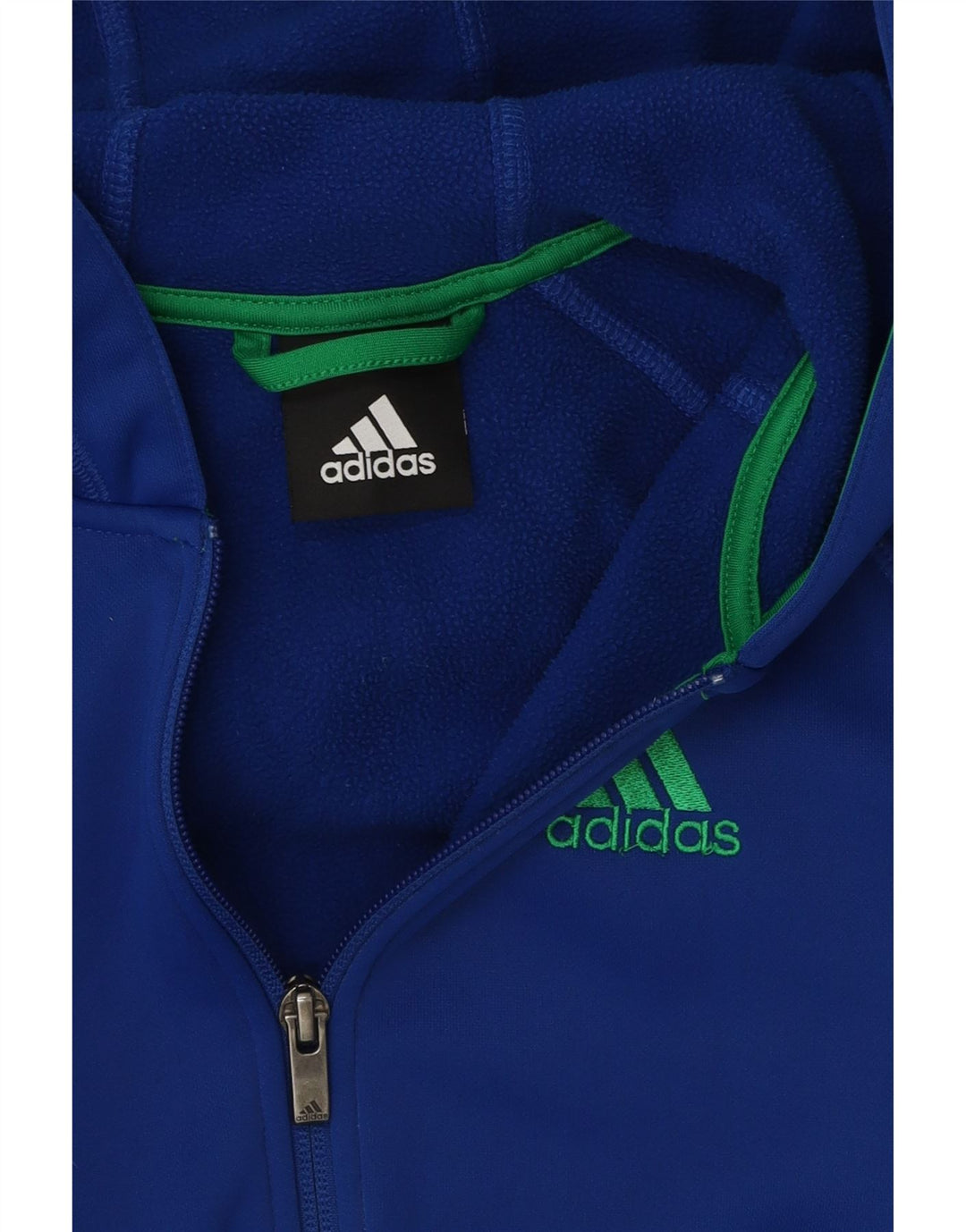 Chłopięcy sweter ADIDAS z kapturem i zamkiem, 10-11 lat, niebieski poliester