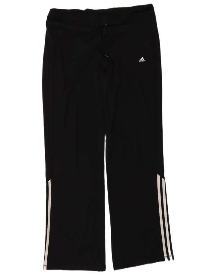 Damskie spodnie dresowe Adidas Climalite UK 16/18, duże, czarne, poliestrowe