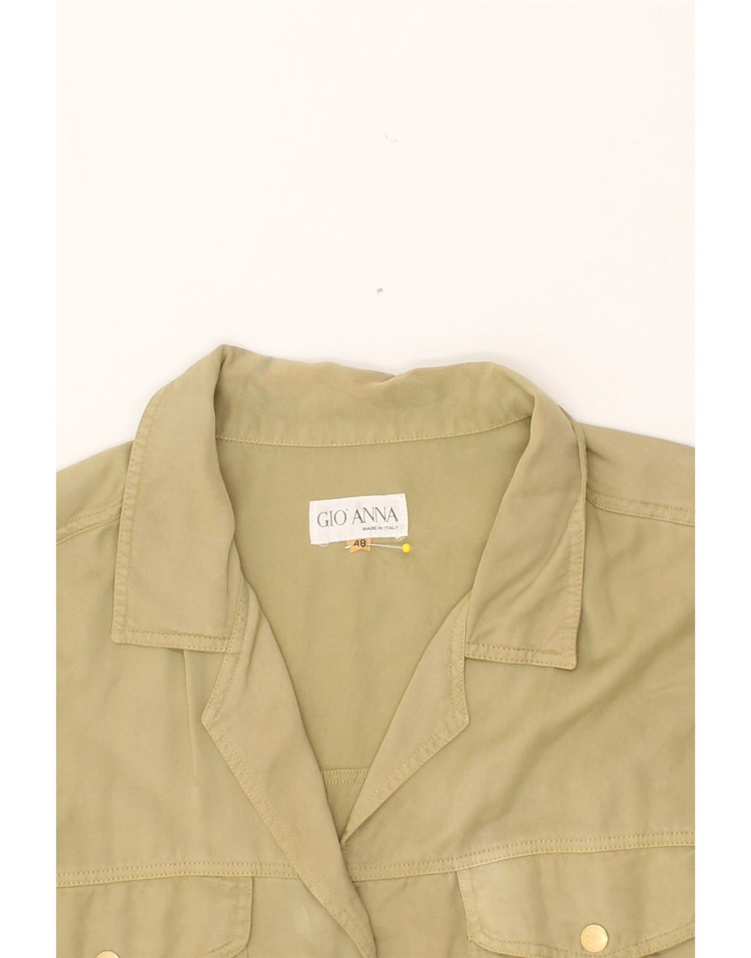 VINTAGE Womens Short Sleeve Shirt IT 48 XL Beige Polyester Vintage Vintage and Second-Hand Vintage from Messina Hembry 