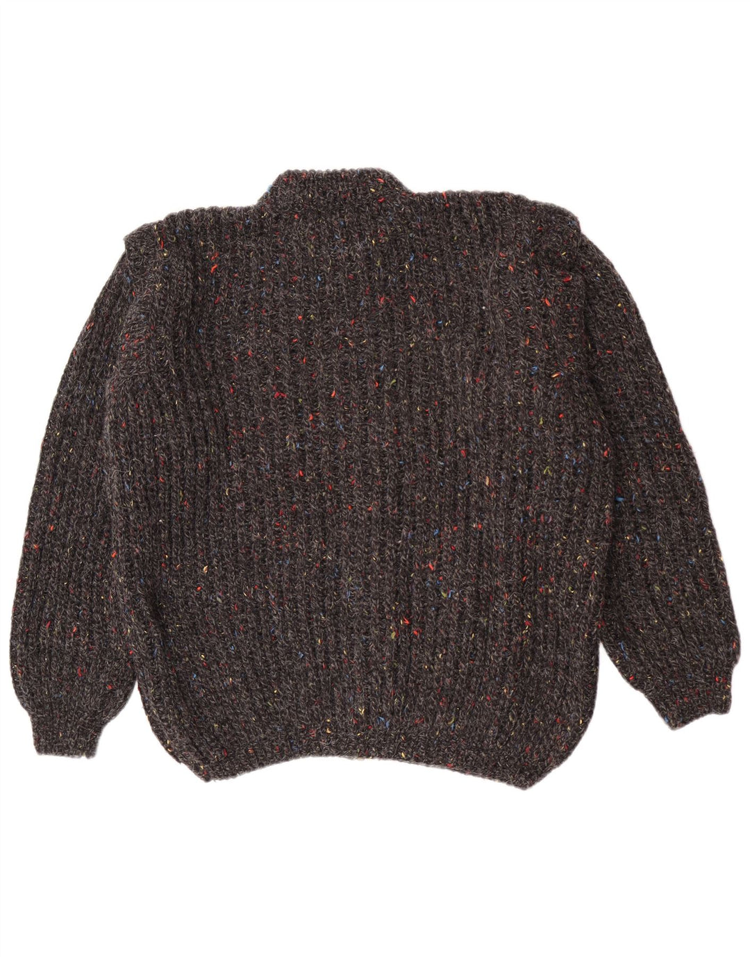 Sweter męski w stylu vintage, średnioszary, nakrapiany, klasyczny