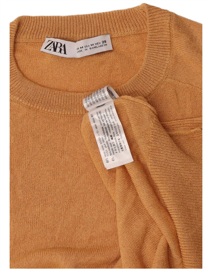 Sweter damski Zara z okrągłym dekoltem UK 12, średni pomarańczowy wiskoza