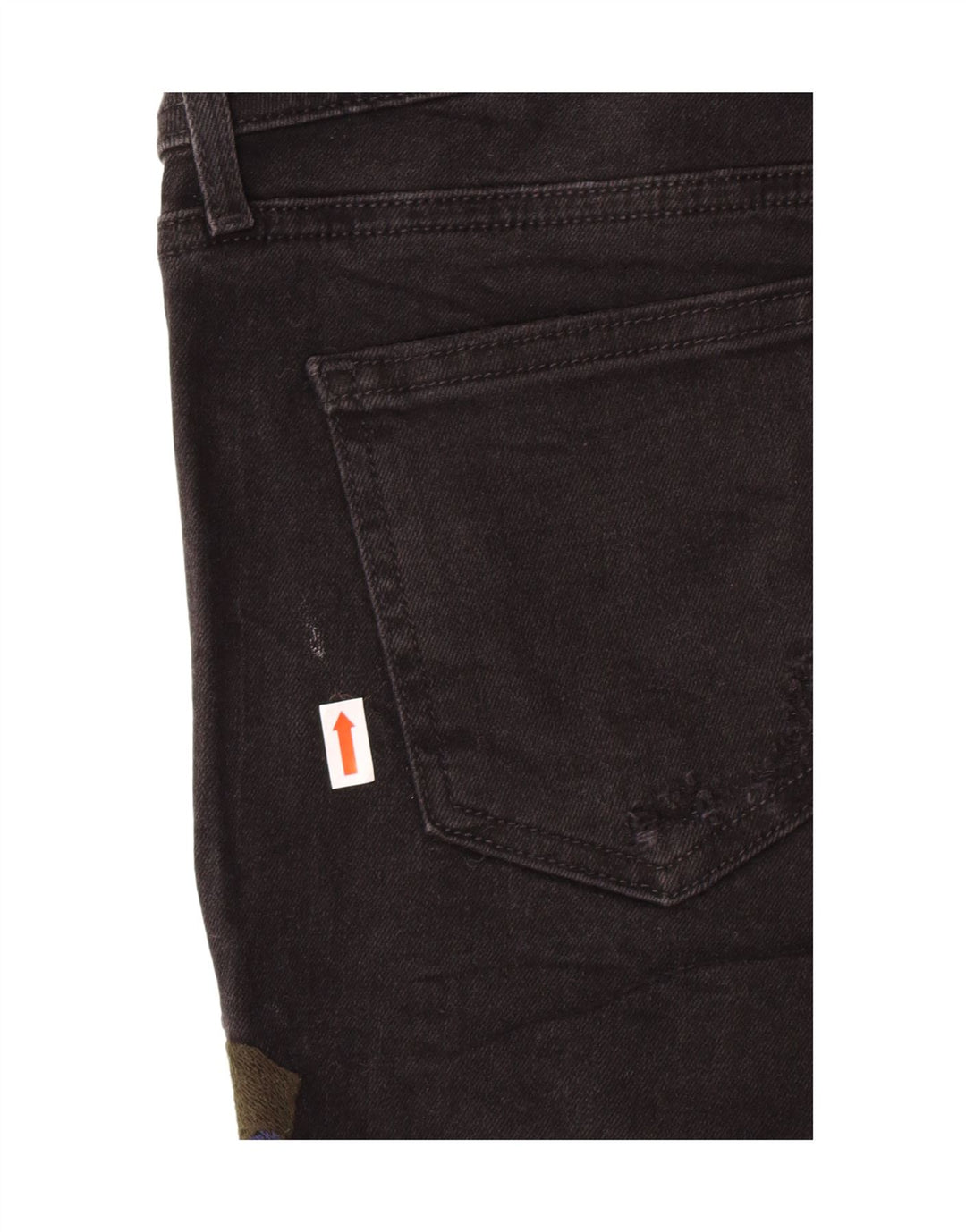 Damskie spodenki jeansowe Zara Graphic EU 38 Small W28 Czarne, kwiatowe, artystyczne