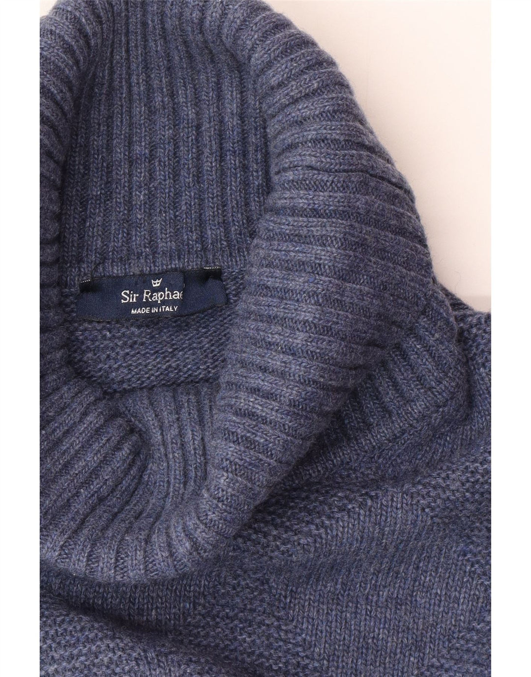 SIR RAPHAEL Damski sweter z golfem UK 20 2XL Granatowy, wełniany