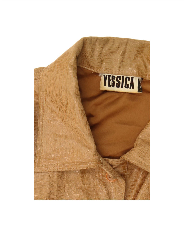 YESSICA Womens Bomber Jacket UK 14 Large Beige