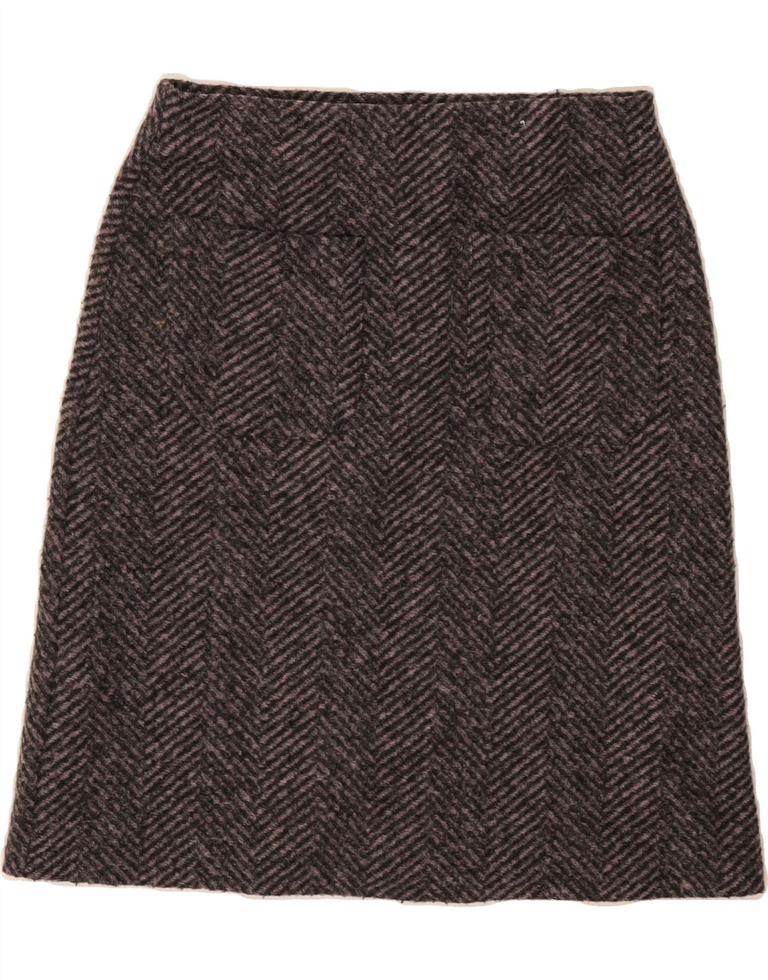 LAURA ASHLEY Womens A-Line Skirt UK 8 Small W30 Grey Herringbone Vintage Laura Ashley and Second-Hand Laura Ashley from Messina Hembry 