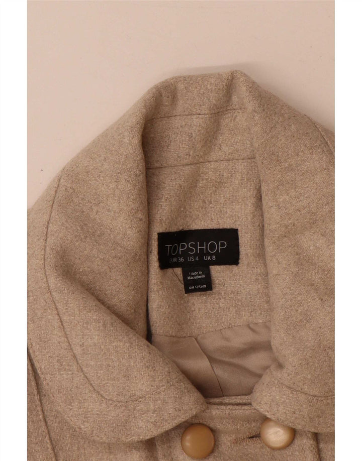 Topshop Płaszcz damski Princess UK 8 Small Beżowa wełna