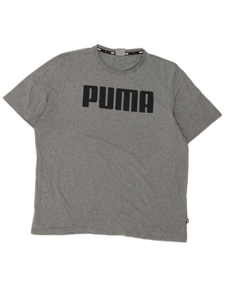 Męska koszulka z grafiką Puma, góra XL, szara bawełna