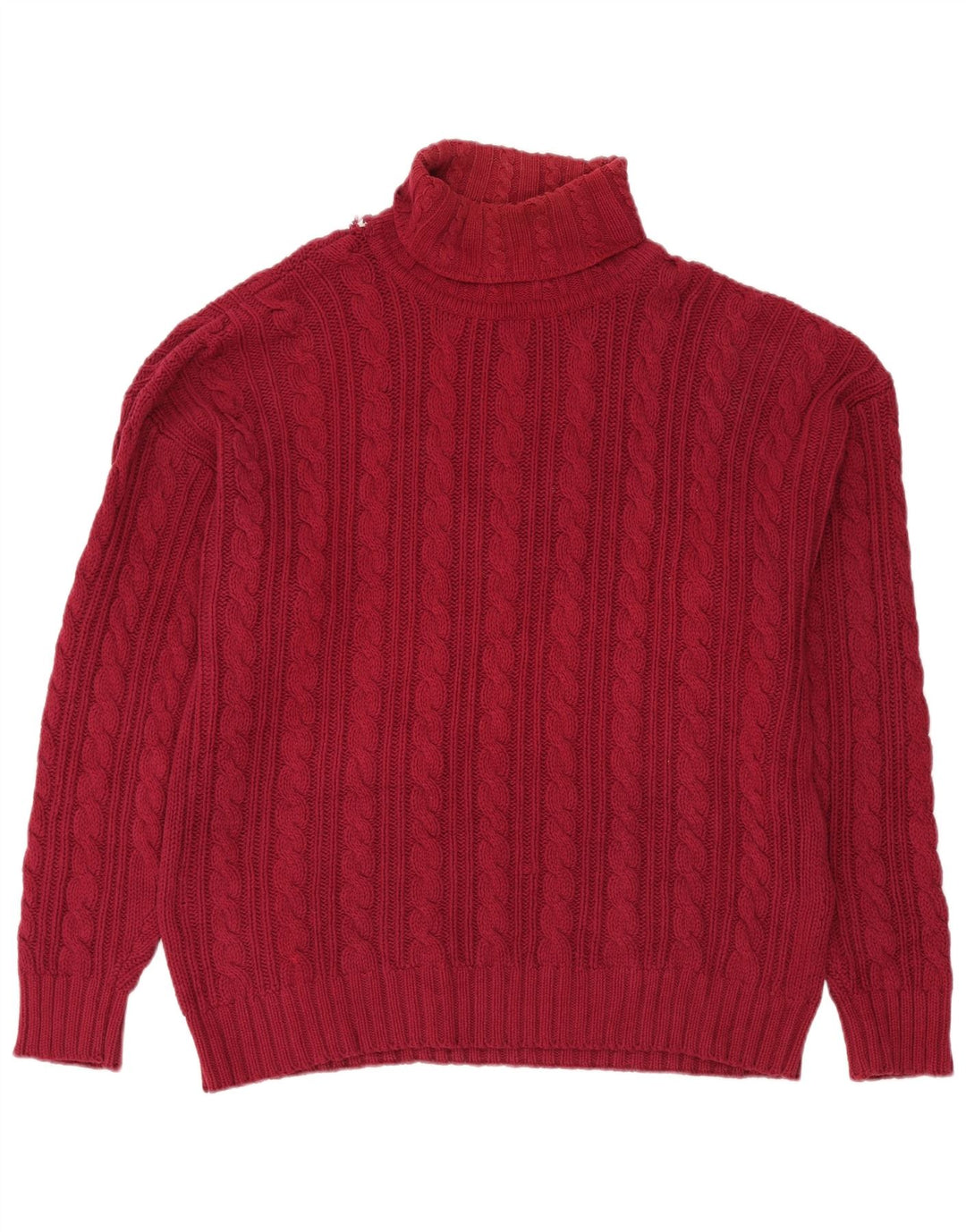 Męski sweter z golfem Eddie Bauer, duży, czerwony, bawełniany