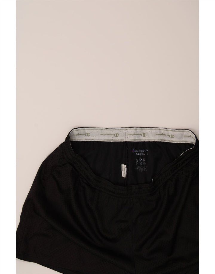CHAMPION Womens Sport Shorts UK 14 Large  Black Polyester Vintage Champion and Second-Hand Champion from Messina Hembry 