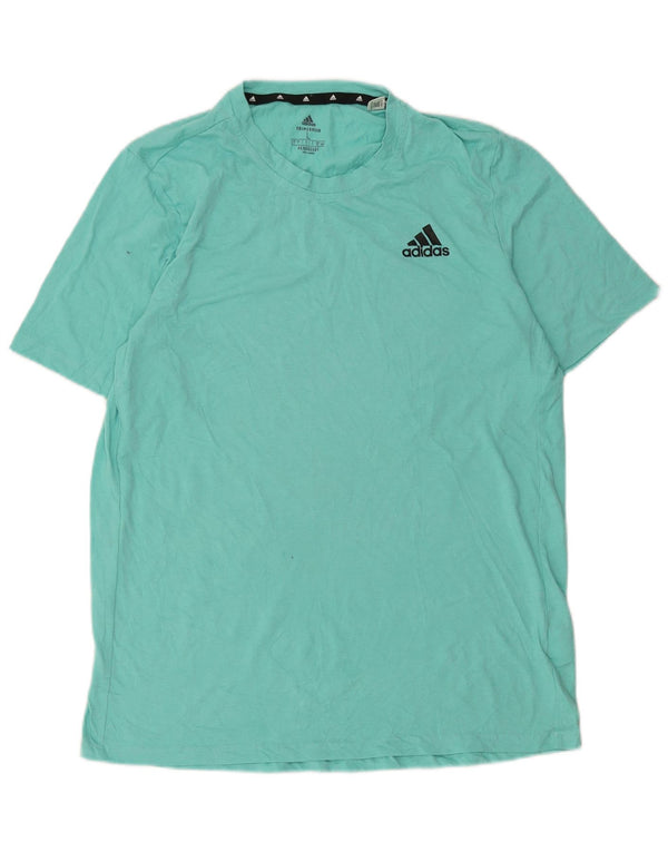 Adidas Męski T-shirt Aeroready Top, duży, zielony, bawełniany