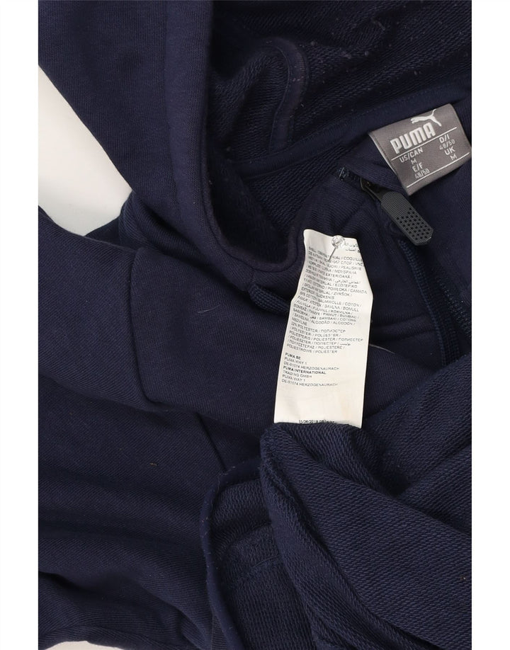 Męski sweter Puma z kapturem i zamkiem, średni granatowy, bawełniany