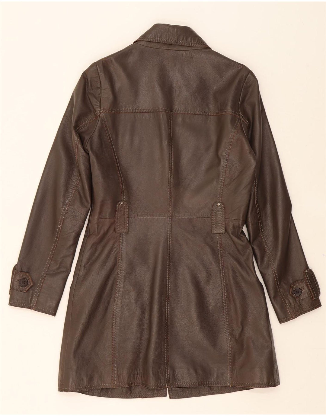 ASHLEY BROOKE Womens Leather Coat UK 10 Small Brown Leather Vintage Ashley Brooke and Second-Hand Ashley Brooke from Messina Hembry 