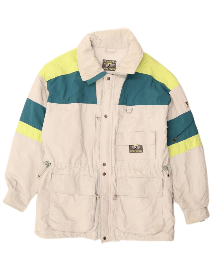 Męska kurtka narciarska Schoffel EU 50, duża, szara, z blokami kolorów