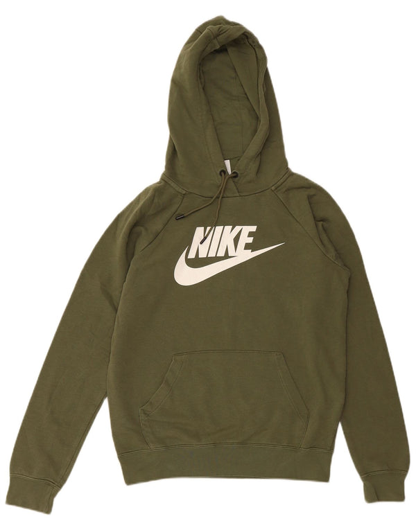 Damski sweter z kapturem NIKE z grafiką, UK 6 XS, bawełna khaki