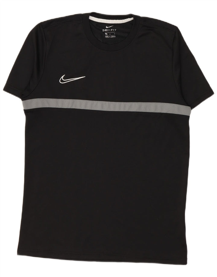 Męski T-shirt Nike Dri Fit Top, średni czarny poliester z blokami kolorów