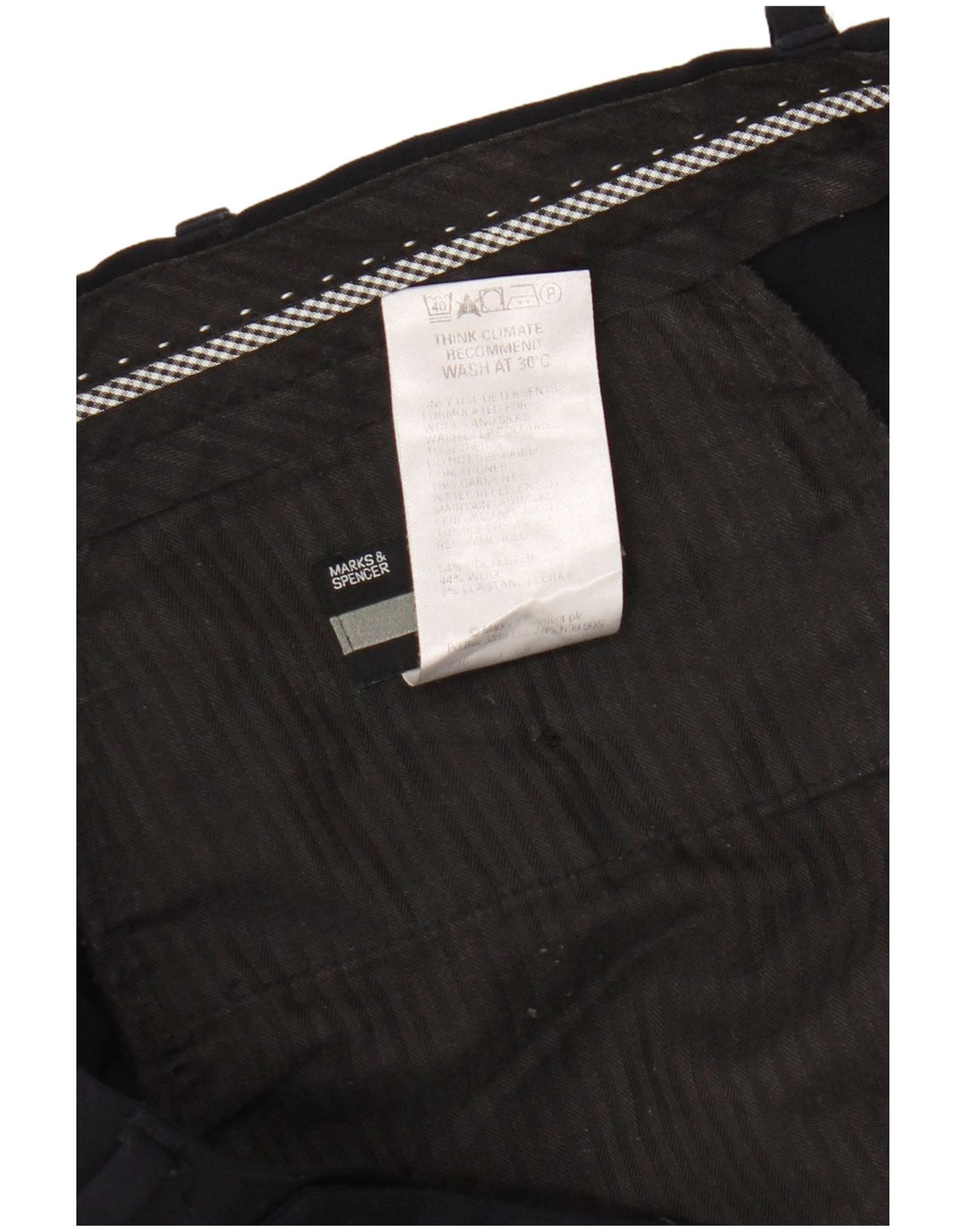Marks & Spencer Męskie spodnie garniturowe W36 L33 Granatowy poliester