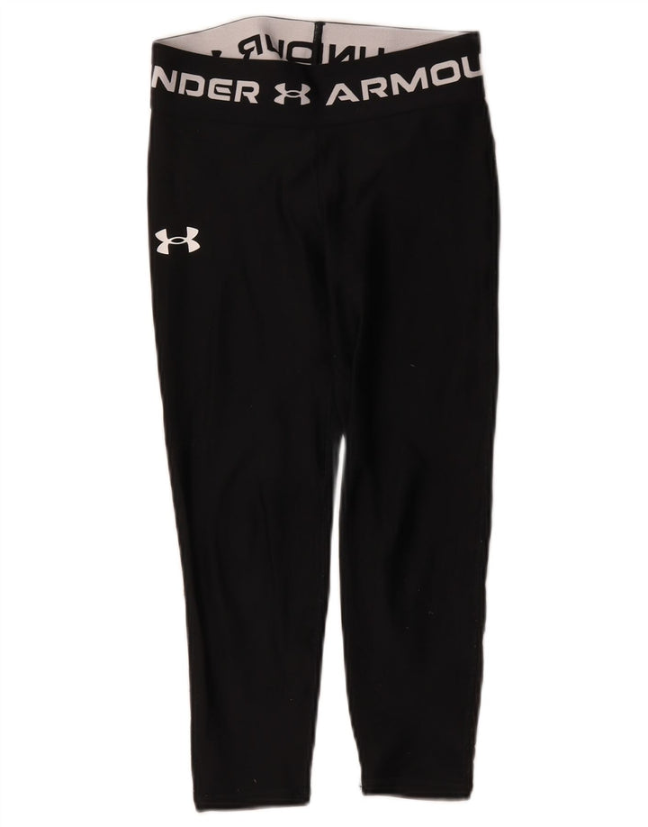 Dziewczęce legginsy z grafiką Under Armour 9-10 lat, czarny poliester