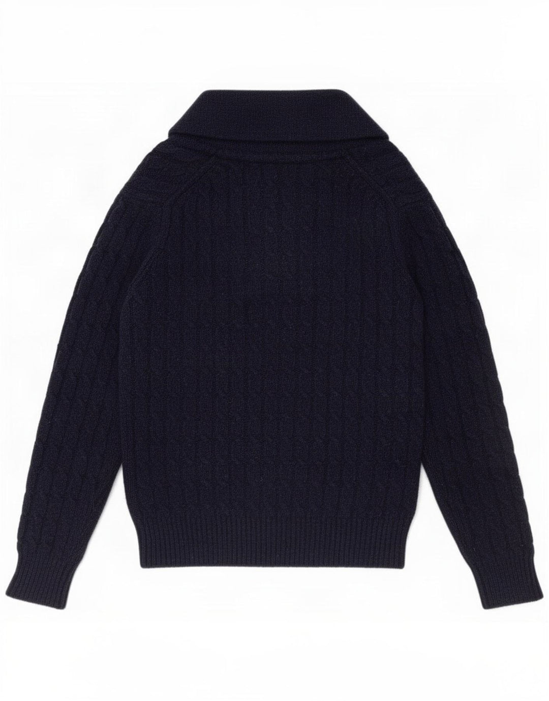 Męski sweter z szalowym dekoltem Lyle & Scott Średni granatowy wełniany