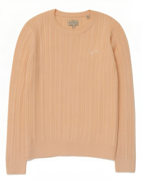 Sweter damski Jack Wills z dekoltem w łódkę, UK 12, średni różowy, bawełniany