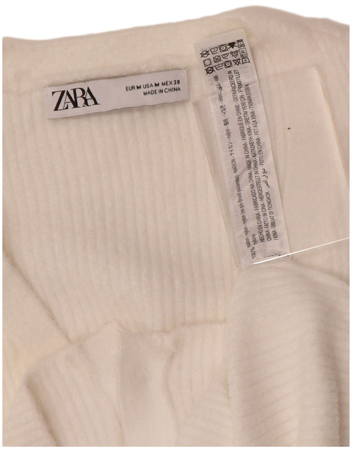 Sweter damski Zara Crop Cardigan UK 12 Średni biały nylon