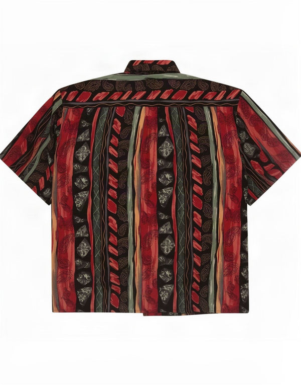 Męska koszula z krótkim rękawem Ivy Crew 2XL Burgundowy kwiatowy poliester