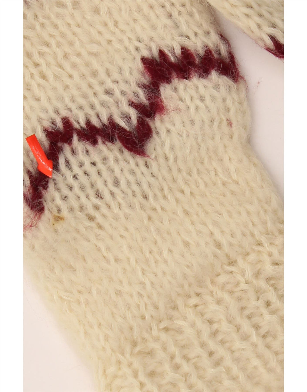 Sweter damski w stylu vintage z okrągłym dekoltem UK 14 Medium Off White Aztec