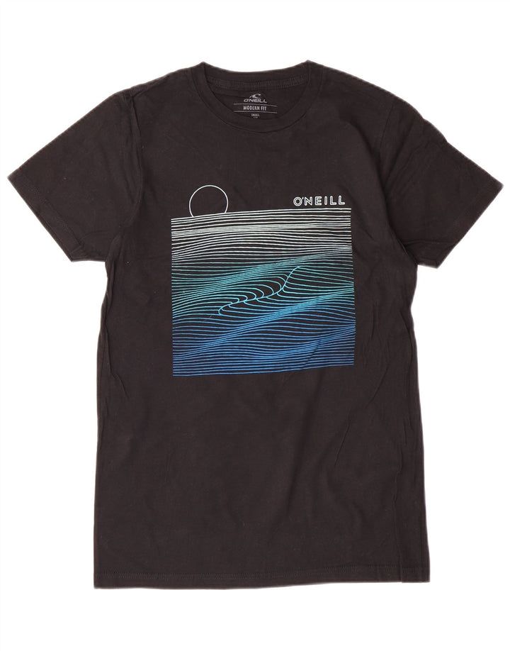 Męski T-shirt z grafiką O'Neill o nowoczesnym kroju, mały, czarny, bawełniany