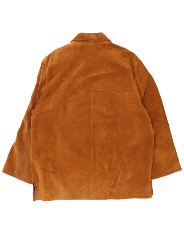 Vintage męska zamszowa kurtka UK 42 XL beżowa skóra