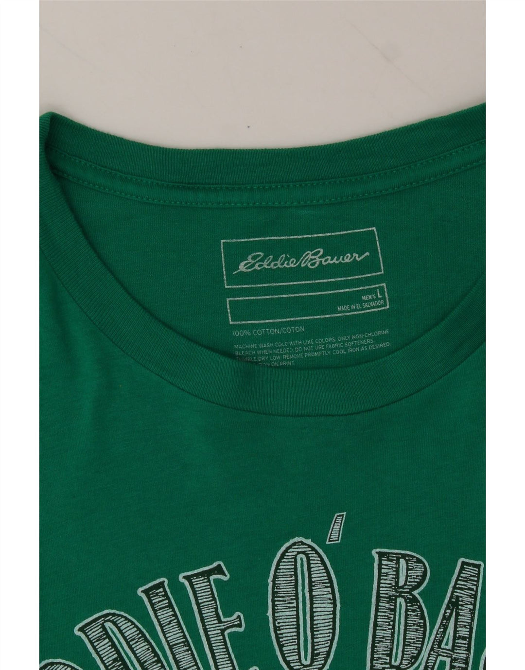 EDDIE BAUER Mens Graphic T-Shirt Top Large Green Cotton Vintage Eddie Bauer and Second-Hand Eddie Bauer from Messina Hembry 