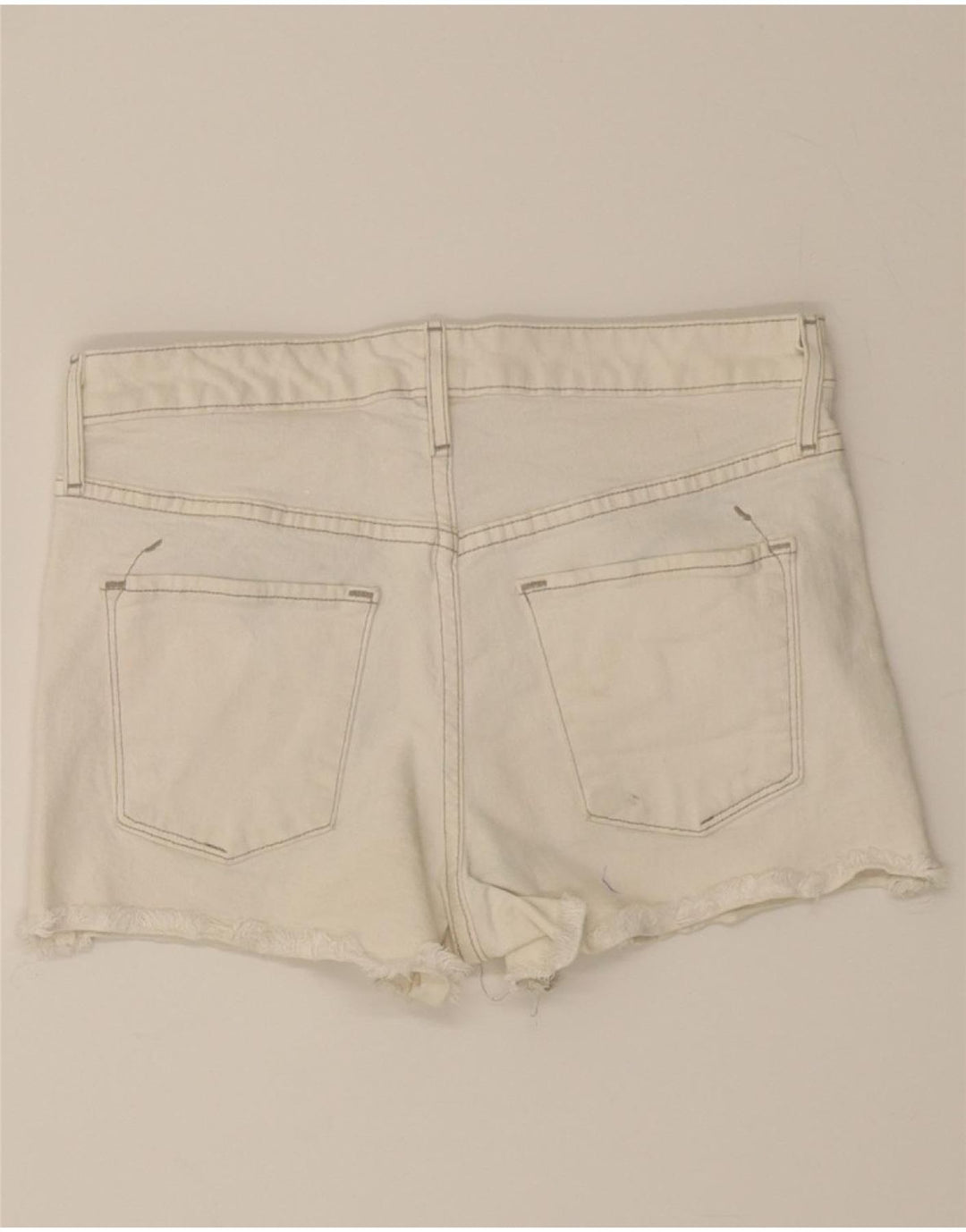 MOSSIMO Womens Power Stretch Denim Shorts US 6 Medium W28 White Cotton Vintage Mossimo and Second-Hand Mossimo from Messina Hembry 
