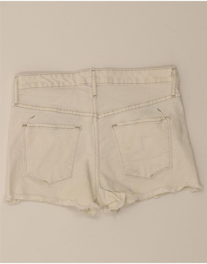 MOSSIMO Womens Power Stretch Denim Shorts US 6 Medium W28 White Cotton Vintage Mossimo and Second-Hand Mossimo from Messina Hembry 