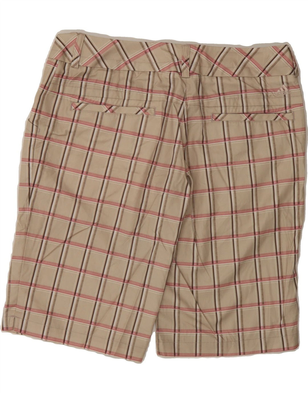 ADIDAS Womens Casual Shorts US 6 Medium W32 Beige Check Polyester Vintage Adidas and Second-Hand Adidas from Messina Hembry 