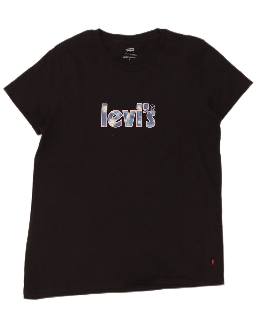Damska koszulka z grafiką Levi's Top UK 12, średnia czarna bawełna