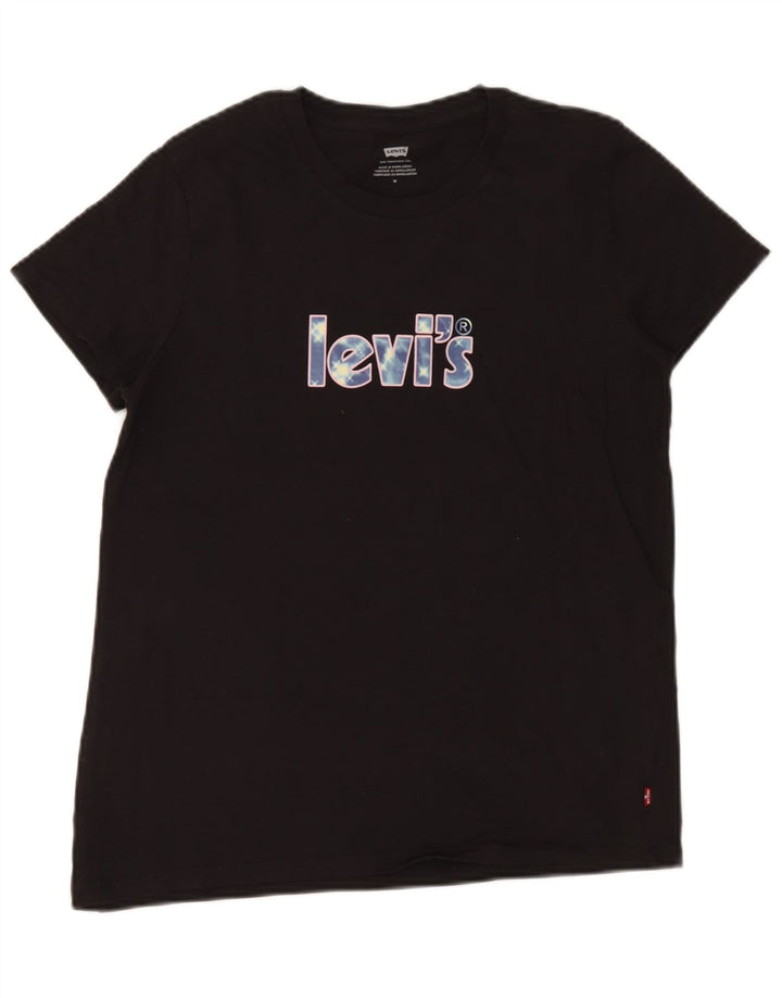 Damska koszulka z grafiką Levi's Top UK 12, średnia czarna bawełna