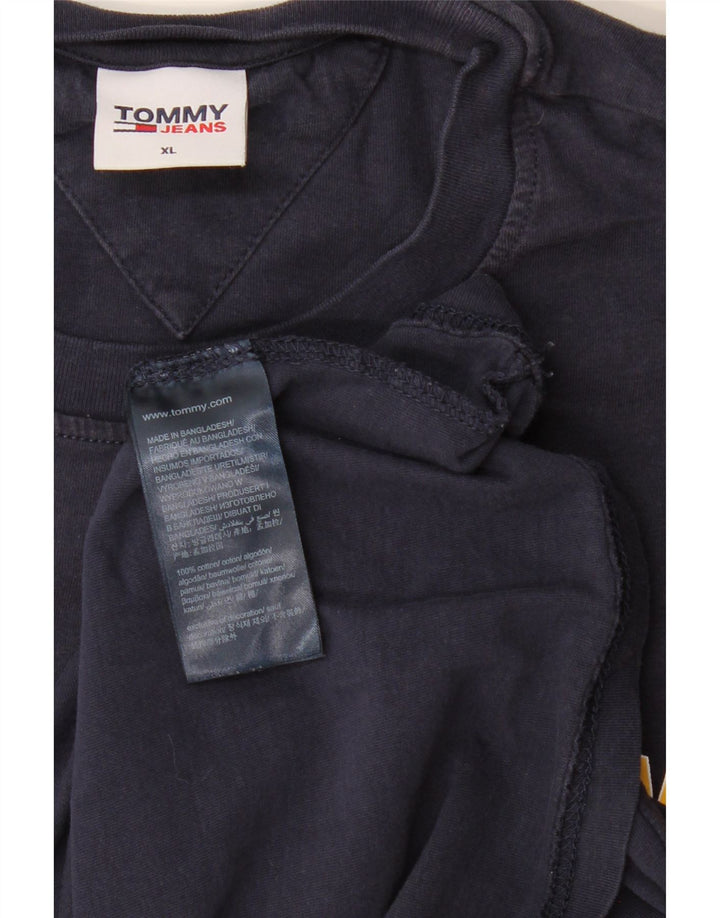 Męska koszulka z grafiką TOMMY HILFIGER Top XL, granatowa, bawełniana