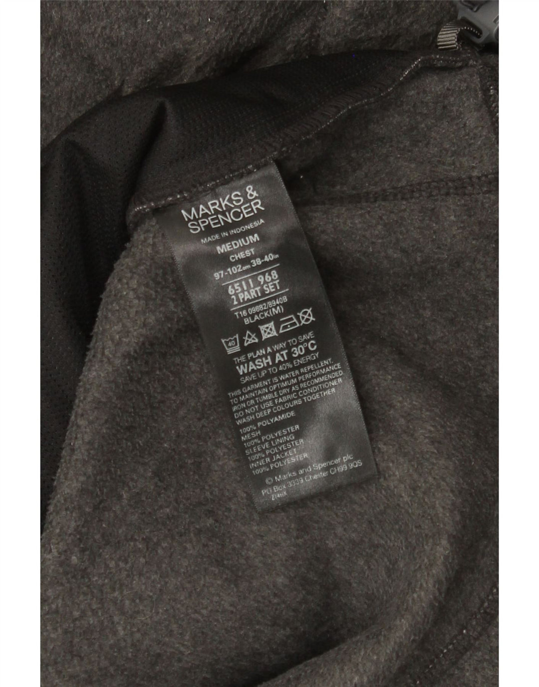 Męska kurtka polarowa Marks & Spencer UK 38, średnioszary poliamid