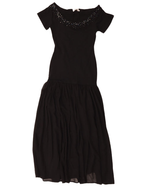 Vintage Womens Maxi Dress IT 42 Medium Black
