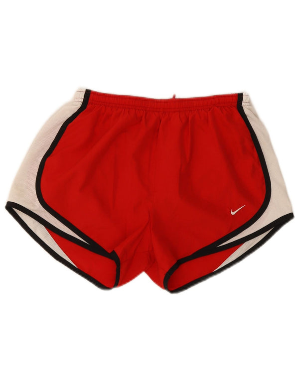 Damskie spodenki sportowe Nike Dri Fit Regular, małe, czerwone, sportowe z blokami kolorów