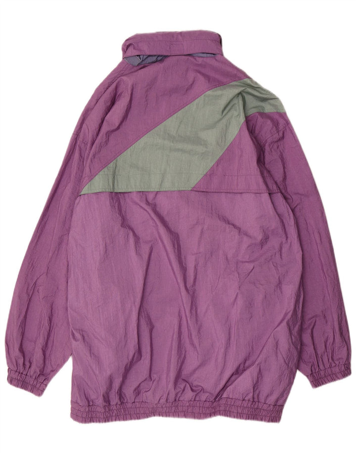 Męski płaszcz przeciwdeszczowy o luźnym kroju VINTAGE UK 38, średni fiolet, poliamid blokowy