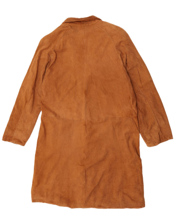 Zamszowy płaszcz damski w stylu vintage IT 48 XL brązowy