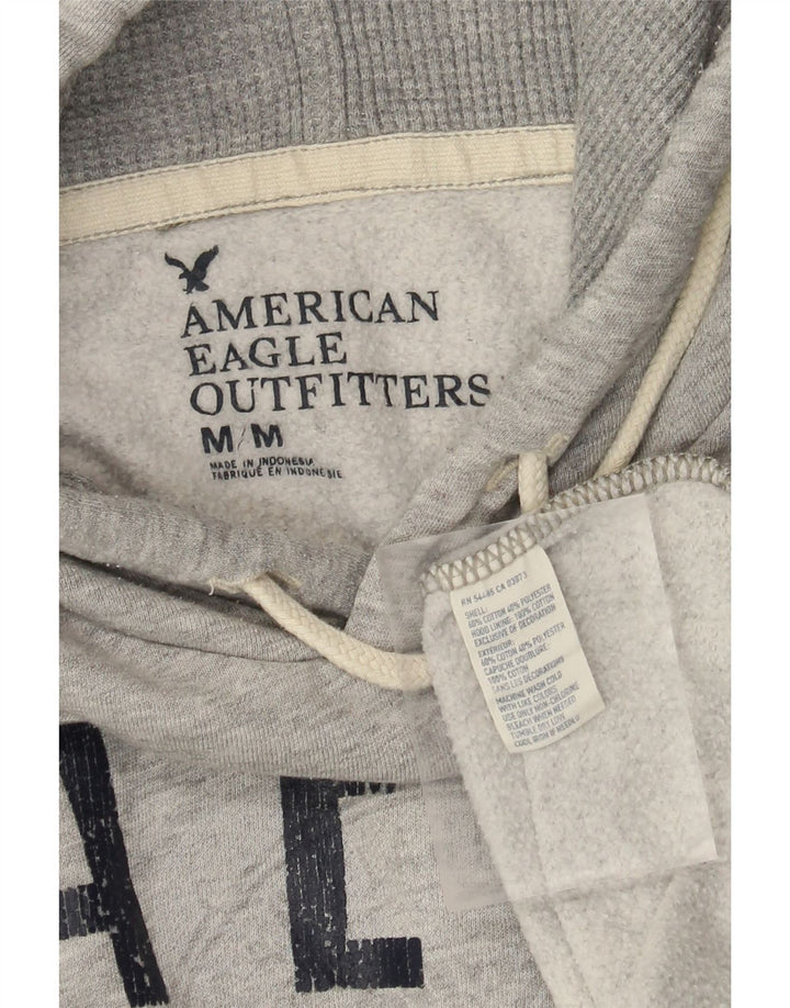 Męski sweter z kapturem American Eagle, średnioszary, bawełniany