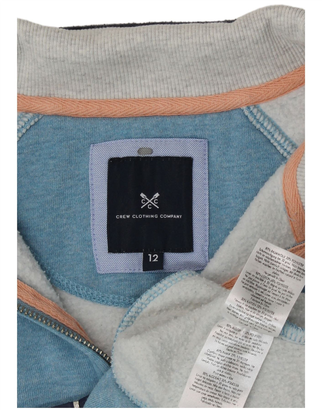 Damska bluza Crew Clothing Sweter UK 12, średni niebieski, blok kolorów