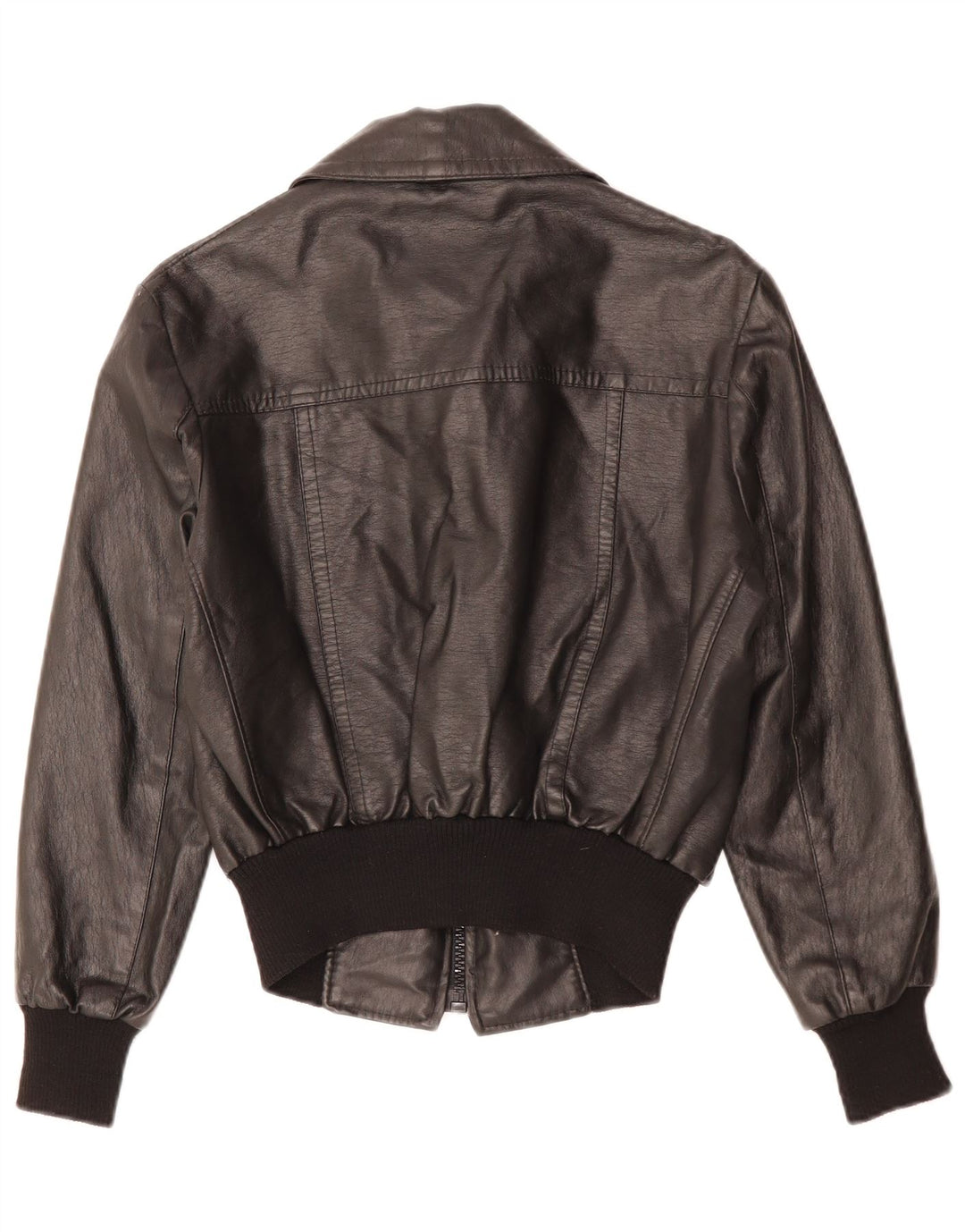 Damska kurtka skórzana VINTAGE UK 12, średnia czarna